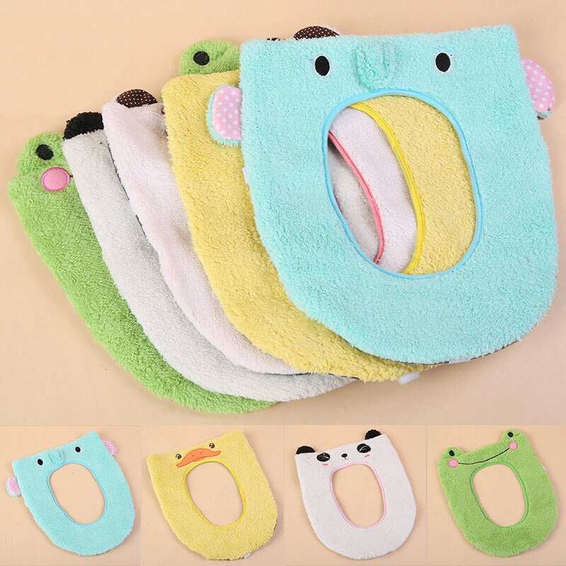 1pc     Ŀ ȭ ε巯 ¼ ȭ Ŀ ȭ ȭ ȭ  е Ʈ 5 Ÿ /1pc Lovely Animal Shape Toilet Seat Cover Cotton Soft Warm Toilet Cover WC